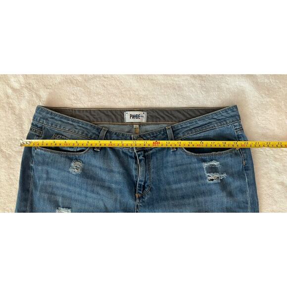 Paige Women's Jimmy Jimmy Skinny Jeans 32 Blue Medium Wash Distressed Stretch - Picture 14 of 14